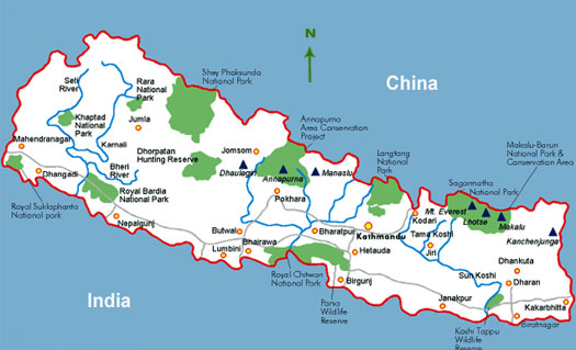 Map of Nepal